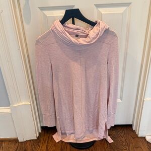 Cupio Pale Pink Draped Cowl Neck Top